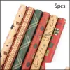 Gift Wrap Event Party Supplies Festive Home Garden Lxac Retro Christmas Gifts Wrap Papers Diy Present Packing Kraft Wraps Drop Delivery 20