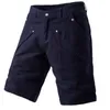 Exército Verde Militar Carga Shorts Homens Moda Multi-Pockets Joelho Comprimento Mens Shorts Outwear Qualidade Algodão Marca Roupas 210522