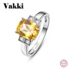 Обручальные кольца Anel Feminino Geometic Big Stone Yellow Rong Crystal Zircon Женское кольцо для партийных аксессуаров