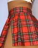 Японская ночная вечеринка сексуальная клетчатая клетчатка высокий сплит мини-юбки женские опрятные шотландские сетки юбки клубная одежда пляж микро юбка D30 210408
