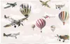 Sfondi Carta da parati personalizzata Po 3d per pareti 3 D Dipinto a mano Cartoon Aeroplano Palloncino Cielo Camera dei bambini Sfondo Muro