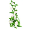 Couronnes De Fleurs Décoratives 2.4M Guirlande De Feuilles Vertes Artificielles Rose Fleur Plante Vigne Faux Feuilles DIY Suspendu Décoration Chaîne Maison Werddi