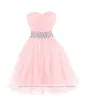 2022 Sexy Princess Sweetheart Crystal Ball Gown Mini Abiti da ballo con tulle Lace-Up Plus Size Homecoming Cocktail Party Occasioni speciali Abito Vestido Fiesta BH15