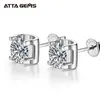 Silver 925 5.0mm 0.5Ct Diamond Earrings Wedding Jewelry Women Earring Stud Sterling 925 Round 210616