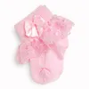 Kids Girl Socks Lace Toddler Ankle Bow Infant Princess Sock Candy Color Baby Walker Newborn Footwears 7 Colors M3415