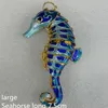 10st 7,5cm Cloisonne Enamel Filigree Animal Seahorse Charms DIY Smycken Göra fynd Nyckelkedja Pendants Väska Tillbehör