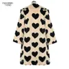 Winter Women Ciepły Faux Fur Coat Love Wzór Długo Curt Down Collar Pluszowy Klasyczny Loose 211019