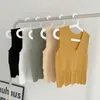 Yaz Beyaz Bluz V Yaka Kolsuz Kazak Casual Oymak Seksi Kadın Bluzlar Tops Ofis Blusas Mujer de Moda 14679 210527