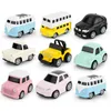 8 st söta mini diecast billegering dra tillbaka fordon modell leksak metall härlig färgstark taxibuss för barn gåva