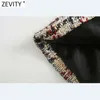 Zevity المرأة خمر منقوشة نمط طباعة معطف الصوف الإناث أنيقة طويلة الأكمام مزدوجة الصدر أبلى جاكيتات قمم CT629