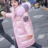 Girls Winter Children Clothing Long Parka Jacket Baby Girl Clothes Faux Fur Coat Snowsuit Outerwear Hooded Kids Overcoat 211203