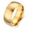 Anéis de casamento 6mm8mm Brasil Simples 316L Titânio Aço IP Ouro Cheio Brilhante Casal Anel Conjunto de Noivado para Mulheres e Men5446450