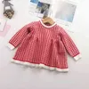 Children winter Dress for Girls baby underwear dress kids autumn knitted Clothes thick Dresses teen high quality Christmas Cloth G1215