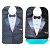 Mats & Pads Adult Suit Style Bib Waterproof Soft Reusable With Bow Tie Design For Men Eating Pocket 33 X 18 Inches