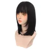 Perucas sintéticas Buqi Comprimento médio peruca reta com bangs preto marrom anime cosplay para mulher feminina diariamente cabelo falso mulheres cabelo