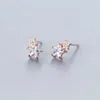 Klasyczne musujące AAA Cyrkon Podwójna Warstwa Gwiazdy Stud Kolczyk dla Kobiet 925 Sterling Silver Fashion Ear Pin Fine Jewelry 210707