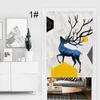 Curtain Cotton Linen Simple Geometric Deer Curtains for Kitchen Cabinets Creative Japanese Fabric Partition Curtains WH0110