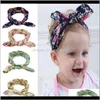 Moda Bebek Kız Tavşan Kulakları Bandı Yay Düğüm Türban Çiçek Bandanları Bunny Headwrap Çocuk Hairbands CF2PS YZP8M