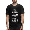 Męskie koszulki Dogecoin Utrzymuj spokój i Hodl Doge Crypto Funny Graphic Tee Krótki rękaw T-shirt Tops