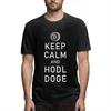 メンズTシャツDogecoinは落ち着いたとホドルの犬のクリプト面白いグラフィックティー半袖Tシャツの上