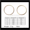 Bandringe Trendy Metalllegierungsbeschichtung Zweiteiliges Set Twist Simple Golden Fine Tail Knuckle Hand Fingerring Frauen Hochzeitsgeschenke Accesso 284Jo