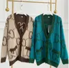 Женские свитера, дизайнерский хлопковый вязаный свитер с V-образным вырезом и длинными рукавами, кардиган, свободные повседневные джемперы, пальто
