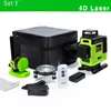 녹색 라인 레이저 레벨 4D IE16R 전문 독일어 코어 바닥 및 5000mAh 리튬 이온 배터리가있는 천장 원격 제어