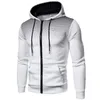 Mäns Jacka Sweatshirt Windbreaker Running Fitness Zipper Hooded Drawstring Top Långärmad Breathable Warm Trench Coat 3XL 210515