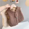 Kostenloser Winter Kind Weste Pelz Kinder Jacke Ärmellose Baby Kleinkind Mantel Warme Mädchen Jungen Weste Dicke Kinder Kleidung 211203