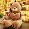 80/100 Cm Knuffel Creatieve Teddybeer Giant Knuffels Valentijnsdag Cadeau Voor Kinderen Kussen Grilfriend Meisje vrouw 220217