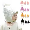 6 colori bambino bambino cappello invernale caldo guanti tinta unita berretto di velluto spesso uncinetto cappelli carini berretto neonato bambino, maternità bambini 0-3T