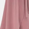 Chiffon Pink Ruffle Women's Long Skirt High Waist Bowtie Split Irregular Maxi Skirts Ladies Spring Winter Office Clothes Female 210708