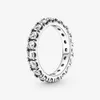 100% 925 Sterling Silver Sparkling Row Eternity Ring For Women Wedding Engagement Rings Fashion Jewelry Accessories