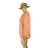 Imitation Fur Coat Lång ull Radish Silk Sheep Beach Plain Sable 211207