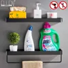 Étagères de bain noires étagère de salle de bain organisateur porte-shampooing sans ongles étagères étagère de rangement support de panier de salle de bain EL1018 210724