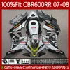 Carrosserie OEM pour HONDA CBR600 RR F 5 CBR 600RR 2007-2008 Corps blanc noir 70No.154 CBR 600 RR CC F5 600CC CBR600RR 07 08 600F5 CBR600F5 2007 2008 Carénage de moulage par injection