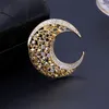 Madalena Sarara Aaa Zircon Moon Estilo Fine Broche Pin Multi-Color Stone para Mulheres Jóias