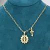 Zircon Stone Oval Virgin Mary Cross Pendant Halsband Koppar Inledande kedja för kvinnor Religiösa smycken Tillbehör Kedjor Morr22