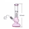 10.5 inch glazen bong 14mm gezamenlijke DAB RIGHT Hookah roze beker waterpijp diffuunde downstem met ijsvanger big size glazen oliebrander buizen ultra-goedkoop