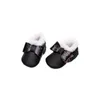 First Walkers Winter Toddler Baby PU Leather Shoes Non-slip Footwear With Bow Born Infant Soft Crib Children Sneakers