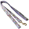 Lila hundkedjor Collar Leashes Ins Style Metal Buckle Pet Collars Justerbar Lettering Husdjur Leash Set