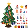 Kids DIY feltro de Natal Decoração de Natal para casa Navidad 2022 Presentes de Ano Novo enfeites de Natal Papai Noel Xmas Árvore 100 pcs