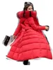 女性のダウンパーカー綿の固体ポケットジッパーの女性ロングコートスリムパーカーパッドドジャケット冬の厚い暖かいウインドブレーカー