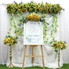 Flores decorativas grinaldas de girassol personalizado Amarelo Artificial Flower Flower Table Table peça central de casamentos Decoração de decoração co