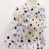 女性ブラウストップス水玉模様の薄いチュール透明シャツを通してエレガントな女性のファッション夏の春の上品な女性210416