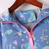 Wiosenna kurtka dla dziewcząt Płaszcze z kapturem jednorożec Rainbow Wzór Baby Odzież Odzież Kids Windbreaker Jesienne Kurtki 211204