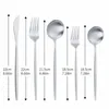 Conjuntos de talheres 30pcs prata fosca aço inoxidável talheres conjunto de jantar jantar garfos facas colheres seguras silverware236a