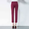 Pantalon extensible OL élégant pour femmes de mode grande taille dames taille élastique pantalon décontracté femme bureau travail coton 211124