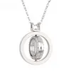 CRYSTAL ROTERABLE LOCKET NECKLACE RUND PENDANT MED Kedjor för kvinnor Diy Fashion Jewelry Will och Sandy