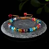 multicolor Crystal beaded adjustable rope bracelet shiny beads Bracelet Charm wedding party jewelry gift For women girls